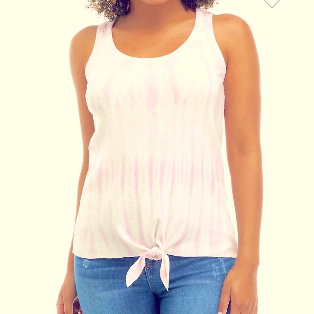 A modern tie-front detail refreshes this ribbed tank top from TRUE Craft